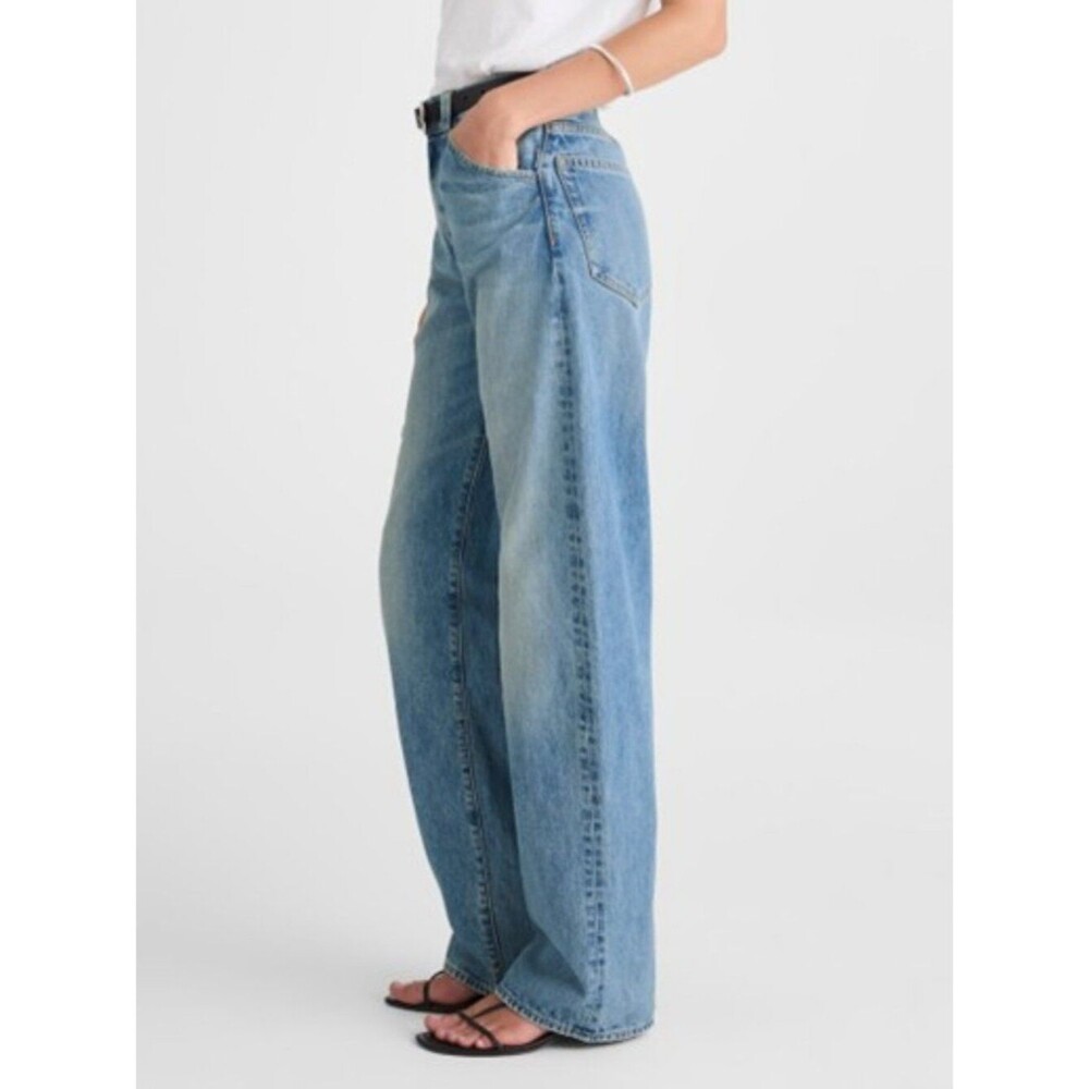 Madewell The Balloon Jean Dobbins Wash Size 28 NWT Barrel Leg Lightly Distressed - Picture 6 of 6